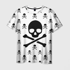 Мужская футболка 3D с принтом Черепа в Кировске, 100% полиэфир | прямой крой, круглый вырез горловины, длина до линии бедер | black milk | bones | dg | pattern | skull | skulls | кости | узор | череп | черепа