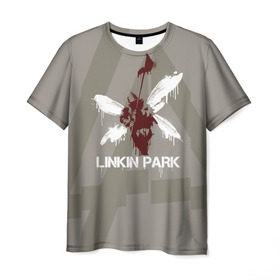 Мужская футболка 3D с принтом Linkin Park - Hybrid logos в Кировске, 100% полиэфир | прямой крой, круглый вырез горловины, длина до линии бедер | Тематика изображения на принте: 0x000000123 | chester | hybrid | linkin park | линкин парк