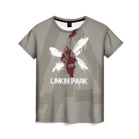 Женская футболка 3D с принтом Linkin Park - Hybrid logos в Кировске, 100% полиэфир ( синтетическое хлопкоподобное полотно) | прямой крой, круглый вырез горловины, длина до линии бедер | 0x000000123 | chester | hybrid | linkin park | линкин парк