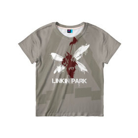 Детская футболка 3D с принтом Linkin Park - Hybrid logos в Кировске, 100% гипоаллергенный полиэфир | прямой крой, круглый вырез горловины, длина до линии бедер, чуть спущенное плечо, ткань немного тянется | Тематика изображения на принте: 0x000000123 | chester | hybrid | linkin park | линкин парк