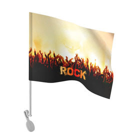 Флаг для автомобиля с принтом Rock концерт в Кировске, 100% полиэстер | Размер: 30*21 см | rock | в толпу | гитара | группа | дым | жанр | концерт | металл | музыка | надпись | панк | певец | песня | прыжок | рок | рок н рол | руки | стиль | хард | хой | я люблю рок