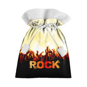 Подарочный 3D мешок с принтом Rock концерт в Кировске, 100% полиэстер | Размер: 29*39 см | rock | в толпу | гитара | группа | дым | жанр | концерт | металл | музыка | надпись | панк | певец | песня | прыжок | рок | рок н рол | руки | стиль | хард | хой | я люблю рок