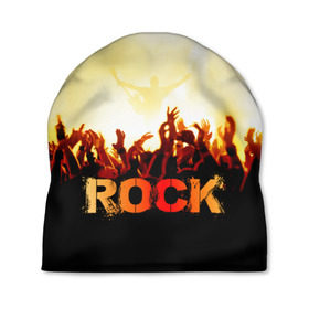 Шапка 3D с принтом Rock концерт в Кировске, 100% полиэстер | универсальный размер, печать по всей поверхности изделия | rock | в толпу | гитара | группа | дым | жанр | концерт | металл | музыка | надпись | панк | певец | песня | прыжок | рок | рок н рол | руки | стиль | хард | хой | я люблю рок