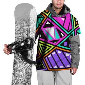 Накидка на куртку 3D с принтом Geometry в Кировске, 100% полиэстер |  | геометрия | подарок | прикол | принт | яркий