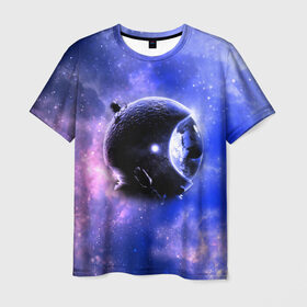 Мужская футболка 3D с принтом Вселенная бесконечна в Кировске, 100% полиэфир | прямой крой, круглый вырез горловины, длина до линии бедер | звезды | планета | разноцветный | шлем | яркий