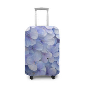 Чехол для чемодана 3D с принтом Гортензия голубая в Кировске, 86% полиэфир, 14% спандекс | двустороннее нанесение принта, прорези для ручек и колес | hydrangea | лето | нежность | незабудка | цветы