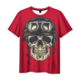 Мужская футболка 3D с принтом Свитер байкера в Кировске, 100% полиэфир | прямой крой, круглый вырез горловины, длина до линии бедер | бабушка | байк | вязка | пряжа | скелет | скилет | череп