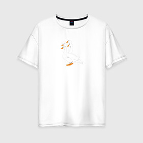 Женская футболка хлопок Oversize с принтом gussi в Кировске, 100% хлопок | свободный крой, круглый ворот, спущенный рукав, длина до линии бедер
 | gucci | gusi | gussi | гуси | гучи | гуччи | прикол