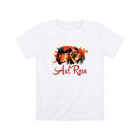 Детская футболка хлопок с принтом Axl Rose в Кировске, 100% хлопок | круглый вырез горловины, полуприлегающий силуэт, длина до линии бедер | axl | guns | music | rock | rose | roses | аксель | арт | музыка | рок | роуз