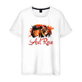 Мужская футболка хлопок с принтом Axl Rose в Кировске, 100% хлопок | прямой крой, круглый вырез горловины, длина до линии бедер, слегка спущенное плечо. | axl | guns | music | rock | rose | roses | аксель | арт | музыка | рок | роуз