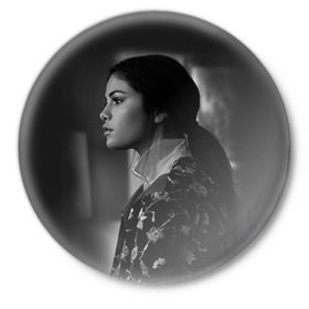 Значок с принтом Selena Gomez в Кировске,  металл | круглая форма, металлическая застежка в виде булавки | selena gomez