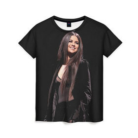 Женская футболка 3D с принтом Selena Gomez в Кировске, 100% полиэфир ( синтетическое хлопкоподобное полотно) | прямой крой, круглый вырез горловины, длина до линии бедер | selena gomez