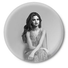 Значок с принтом Selena Gomez в Кировске,  металл | круглая форма, металлическая застежка в виде булавки | selena gomez