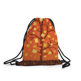 Рюкзак-мешок 3D с принтом Золотая осень в Кировске, 100% полиэстер | плотность ткани — 200 г/м2, размер — 35 х 45 см; лямки — толстые шнурки, застежка на шнуровке, без карманов и подкладки | ветви | ветка | дерево | древо | лес | листва | листья | осень | природа