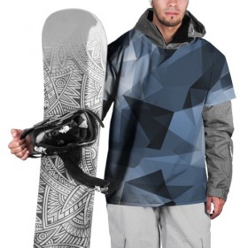 Накидка на куртку 3D с принтом Camo - Black & Blue (Чёрно-синий камуфляж) в Кировске, 100% полиэстер |  | 0x00000123 | camo | битый | камуфляж | пиксель | синий