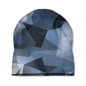 Шапка 3D с принтом Camo - Black & Blue (Чёрно-синий камуфляж) в Кировске, 100% полиэстер | универсальный размер, печать по всей поверхности изделия | Тематика изображения на принте: 0x00000123 | camo | битый | камуфляж | пиксель | синий