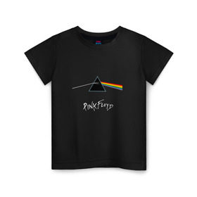 Детская футболка хлопок с принтом Pink Floyd в Кировске, 100% хлопок | круглый вырез горловины, полуприлегающий силуэт, длина до линии бедер | rolling stone | англия | басы | британия | гитара | группа | музыка | песни | пинк флойд | призма | радуга | рок | свет