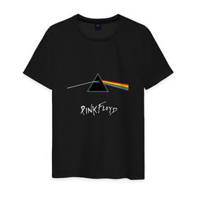 Мужская футболка хлопок с принтом Pink Floyd в Кировске, 100% хлопок | прямой крой, круглый вырез горловины, длина до линии бедер, слегка спущенное плечо. | Тематика изображения на принте: rolling stone | англия | басы | британия | гитара | группа | музыка | песни | пинк флойд | призма | радуга | рок | свет