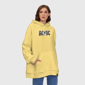 Худи SuperOversize хлопок с принтом AC/DC в Кировске, 70% хлопок, 30% полиэстер, мягкий начес внутри | карман-кенгуру, эластичная резинка на манжетах и по нижней кромке, двухслойный капюшон
 | ас | группа | дс | логотип | музыка | печни | рок