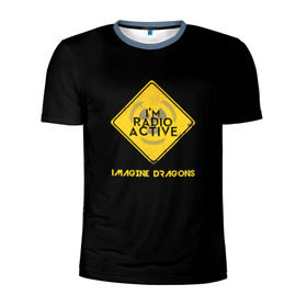 Мужская футболка 3D спортивная с принтом Imagine Dragons Radioactive в Кировске, 100% полиэстер с улучшенными характеристиками | приталенный силуэт, круглая горловина, широкие плечи, сужается к линии бедра | danger | rock | альтернатива | знак | опасность | осторожно | радиоактивность | рок