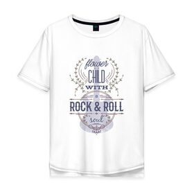 Мужская футболка хлопок Oversize с принтом RocknRoll в Кировске, 100% хлопок | свободный крой, круглый ворот, “спинка” длиннее передней части | 