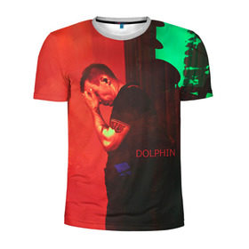 Мужская футболка 3D спортивная с принтом Dolphin в Кировске, 100% полиэстер с улучшенными характеристиками | приталенный силуэт, круглая горловина, широкие плечи, сужается к линии бедра | дельфин