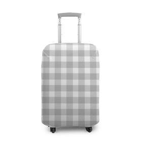 Чехол для чемодана 3D с принтом Grey squares в Кировске, 86% полиэфир, 14% спандекс | двустороннее нанесение принта, прорези для ручек и колес | белый | клеточка | серый | текстура
