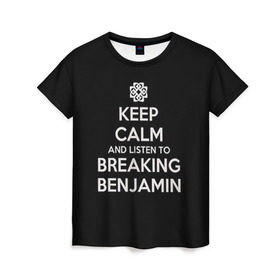 Женская футболка 3D с принтом BREAKING BENJAMIN в Кировске, 100% полиэфир ( синтетическое хлопкоподобное полотно) | прямой крой, круглый вырез горловины, длина до линии бедер | breaking benjamin