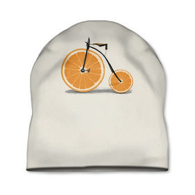 Шапка 3D с принтом Велосипед апельсин в Кировске, 100% полиэстер | универсальный размер, печать по всей поверхности изделия | апельсин | велосипед