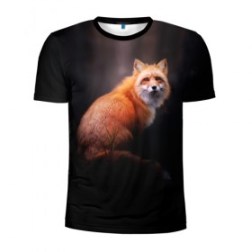 Мужская футболка 3D спортивная с принтом Лис в Кировске, 100% полиэстер с улучшенными характеристиками | приталенный силуэт, круглая горловина, широкие плечи, сужается к линии бедра | forest | fox | лес | лис | лиса | лисица | лисичка