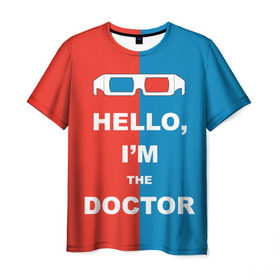 Мужская футболка 3D с принтом I`m the Doctor в Кировске, 100% полиэфир | прямой крой, круглый вырез горловины, длина до линии бедер | арт | доктор кто | надпись | сериал | тардис | фильмы | я доктор