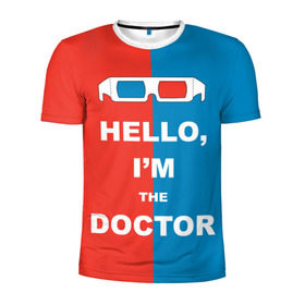 Мужская футболка 3D спортивная с принтом I`m the Doctor в Кировске, 100% полиэстер с улучшенными характеристиками | приталенный силуэт, круглая горловина, широкие плечи, сужается к линии бедра | Тематика изображения на принте: арт | доктор кто | надпись | сериал | тардис | фильмы | я доктор