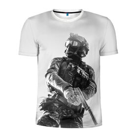 Мужская футболка 3D спортивная с принтом Battlefield 4 в Кировске, 100% полиэстер с улучшенными характеристиками | приталенный силуэт, круглая горловина, широкие плечи, сужается к линии бедра | battlefield | game | soldiers | weapons | воин | игра | игрок | оружие | солдат