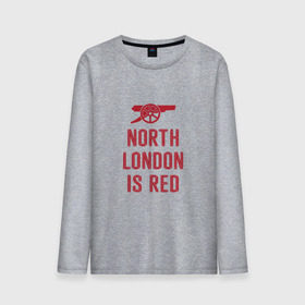 Мужской лонгслив хлопок с принтом North London is Red в Кировске, 100% хлопок |  | arsenal | football | арсенал | лондон | спорт | футбол