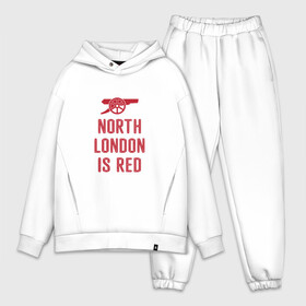 Мужской костюм хлопок OVERSIZE с принтом North London is Red в Кировске,  |  | Тематика изображения на принте: arsenal | football | арсенал | лондон | спорт | футбол