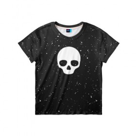 Детская футболка 3D с принтом Black Milk Skull Classic в Кировске, 100% гипоаллергенный полиэфир | прямой крой, круглый вырез горловины, длина до линии бедер, чуть спущенное плечо, ткань немного тянется | 