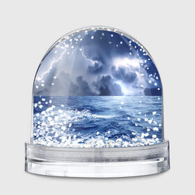Водяной шар с принтом Шторм в Кировске, Пластик | Изображение внутри шара печатается на глянцевой фотобумаге с двух сторон | брызги | буря | вода | волны | гроза | капли | красивое | молния | море | непогода | океан | природа | синее | стихия | тучи