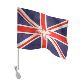 Флаг для автомобиля с принтом Флаг Англии с белым орлом в Кировске, 100% полиэстер | Размер: 30*21 см | london | англия | белый | брызги | великобритания | империя | клякса | крылья | лондон | необычный | объеденное королевство | орел | птица | символ | сокол | туманный альбион | флаг