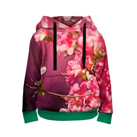 Детская толстовка 3D с принтом Сакура в Кировске, 100% полиэстер | двухслойный капюшон со шнурком для регулировки, мягкие манжеты на рукавах и по низу толстовки, спереди карман-кенгуру с мягким внутренним слоем | 3d | flower | nature | pink | sakura | весна | деревья | природа | розовый | сакура | цветы | япония