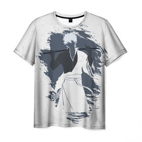 Мужская футболка 3D с принтом Gintama в Кировске, 100% полиэфир | прямой крой, круглый вырез горловины, длина до линии бедер | gintama | gintoki | sakata | гинтама | гинтоки | саката