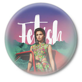 Значок с принтом Selena Gomez в Кировске,  металл | круглая форма, металлическая застежка в виде булавки | selena gomez