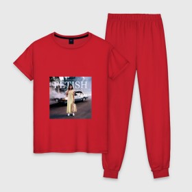 Женская пижама хлопок с принтом Selena Gomez в Кировске, 100% хлопок | брюки и футболка прямого кроя, без карманов, на брюках мягкая резинка на поясе и по низу штанин | поп | поп рок | попса | селена гомес | селена гомис