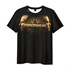 Мужская футболка 3D с принтом Prison break 2 в Кировске, 100% полиэфир | прямой крой, круглый вырез горловины, длина до линии бедер | Тематика изображения на принте: prison break | побег | сериал