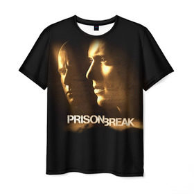 Мужская футболка 3D с принтом Prison break 3 в Кировске, 100% полиэфир | прямой крой, круглый вырез горловины, длина до линии бедер | 