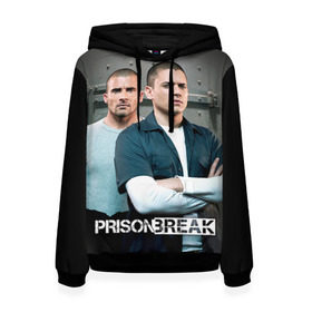 Женская толстовка 3D с принтом Prison break 4 в Кировске, 100% полиэстер  | двухслойный капюшон со шнурком для регулировки, мягкие манжеты на рукавах и по низу толстовки, спереди карман-кенгуру с мягким внутренним слоем. | Тематика изображения на принте: prison break | побег | сериал