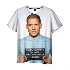 Мужская футболка 3D с принтом Prison break 5 в Кировске, 100% полиэфир | прямой крой, круглый вырез горловины, длина до линии бедер | Тематика изображения на принте: prison break | побег | сериал