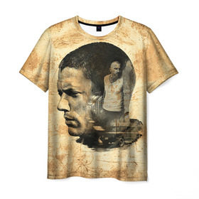 Мужская футболка 3D с принтом Prison break 6 в Кировске, 100% полиэфир | прямой крой, круглый вырез горловины, длина до линии бедер | prison break | побег | сериал