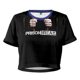 Женская футболка 3D укороченная с принтом Prison break 9 в Кировске, 100% полиэстер | круглая горловина, длина футболки до линии талии, рукава с отворотами | Тематика изображения на принте: 
