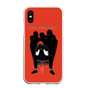 Чехол для iPhone XS Max матовый с принтом Twenty one pilots в Кировске, Силикон | Область печати: задняя сторона чехла, без боковых панелей | Тематика изображения на принте: 21 | josh dun | music | rock | tyler joseph | арт | джош дан.музыка | рок | тайлер джозеф