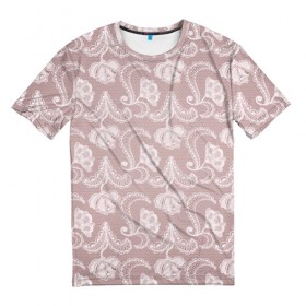 Мужская футболка 3D с принтом Кружева в Кировске, 100% полиэфир | прямой крой, круглый вырез горловины, длина до линии бедер | lace | кружева | кружево | нежность | узор | цветы